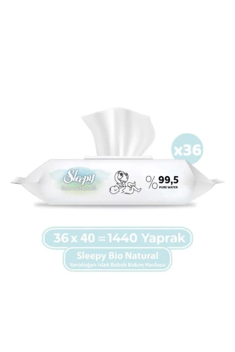 دستمال مرطوب Sleepy Bio Natural ۱۴۴۰ برگ