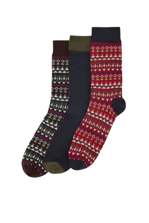 جعبه هدیه جوراب Barbour Marlow Fair Isle OL71 زیتونی