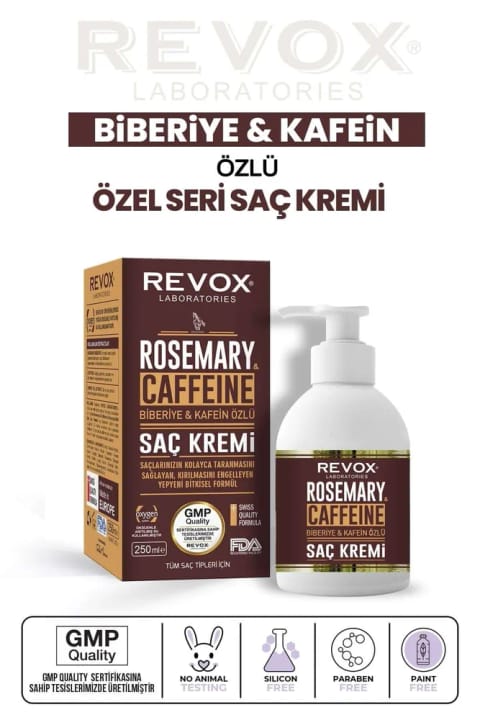 Revox ماسک مو با عصاره رزماری و کافئین برای موهای نرم و قابل شانهپذیری آسان...