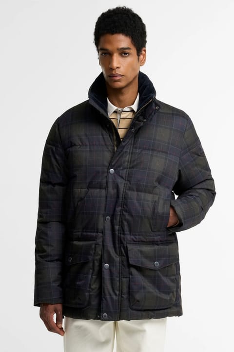 کاپشن پافر باربور Lonnen Tartan مدل TN11 Shadow Classic Tartan
