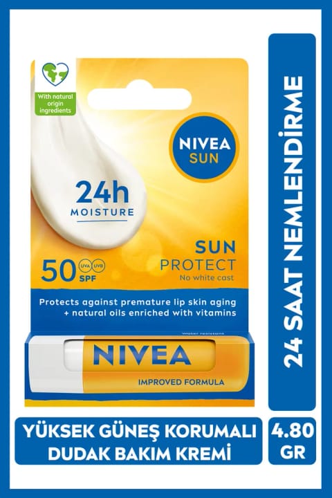 NIVEA SUN SPF50 بم محافظ لب مرطوب بدون رنگ با محافظت بالا در برابر آفتاب