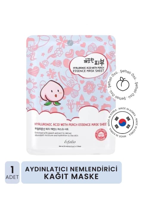 Esfolio ماسک ورقهای مرطوبکننده با Hyaluronic Acid و هلو