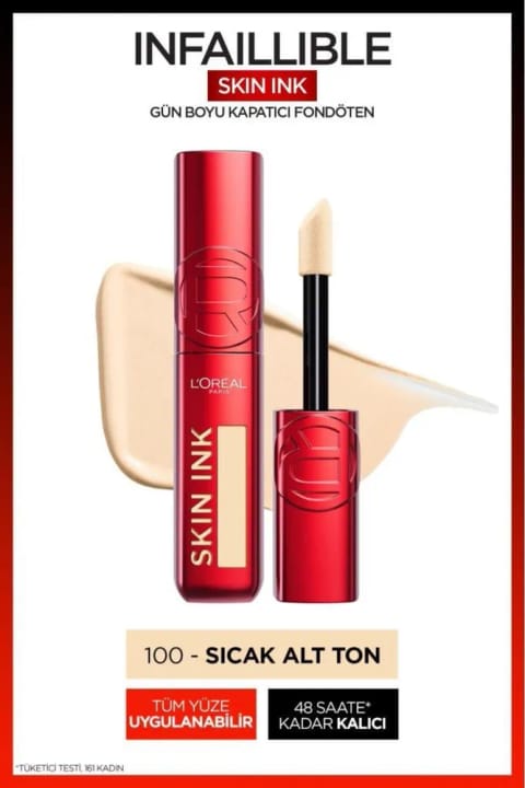 L'Oreal Paris Skin Ink کرم پودر پوشاننده تمام روز - زیرتن گرم 100