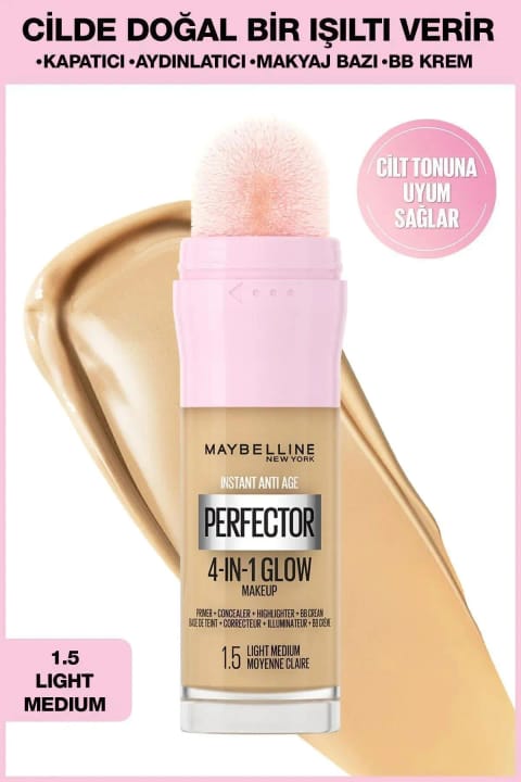 میبلین نیویورک Instant Perfector Glow 4 اثر یکجا فونداسیون - Light Medium -1.5