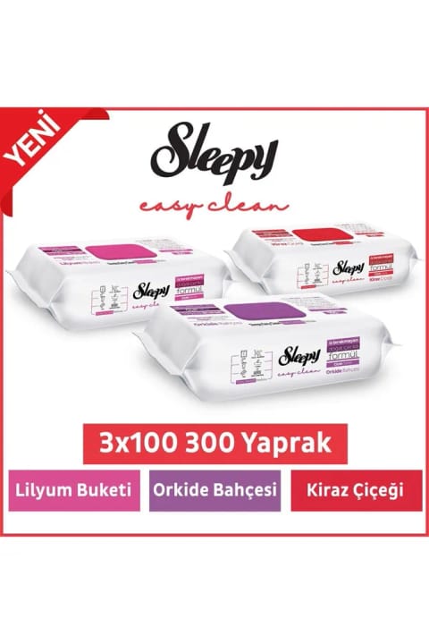 Sleepy دستمال تمیزکننده سطح گل سوسن، باغ ارکیده و شکوفه گیلاس ۱۰۰ عددی