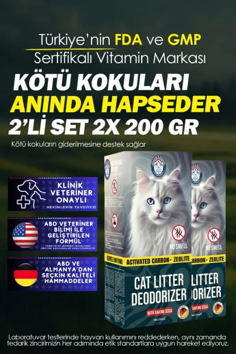 Jorgens Kennel 400g 2x زئولیت و کربن فعال کفگیر بوی خاک گربه