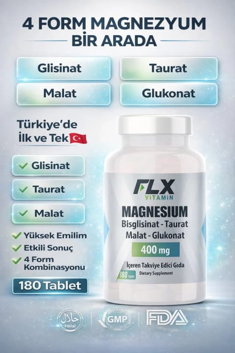 FLX 180 قرص منیزیم بیسگلیسینات مالات تائورات گلوکونات
