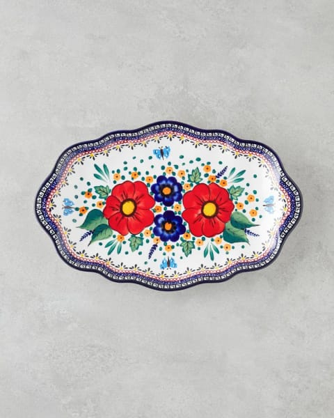 بشقاب بیضی Whimsy Stoneware 35 cm رنگی
