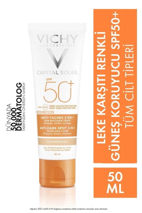 ویشی ایدئال سولیل ضد لک ضد آفتاب رنگی SPF50+ 50ml