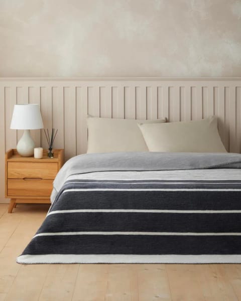 پتو دو نفره Modern Line پنبه اکریلیک 200x220 سانتی‌متر طوسی