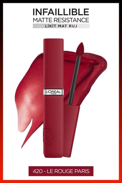 L'Oreal Paris Infaillible Matte Resistance رژ لب مایع مات - 420