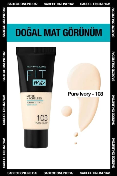 فونداسیون مات میبلین نیویورک Fit Me Matte + Poreless شماره 103