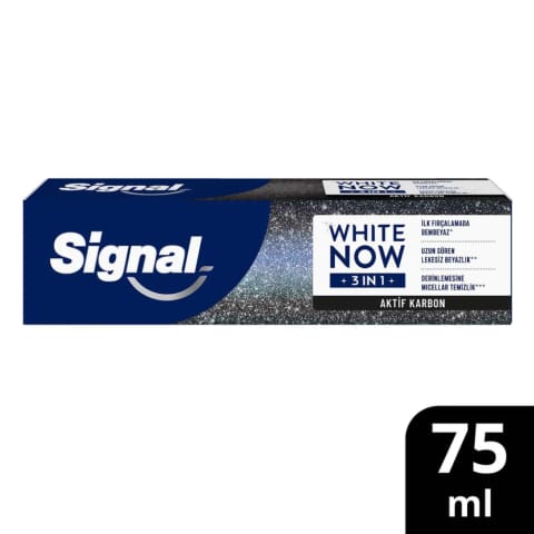 Signal White Now 3 in 1 Aktif Karbon White Boost خمیردندان ۷۵ میلیلیتری