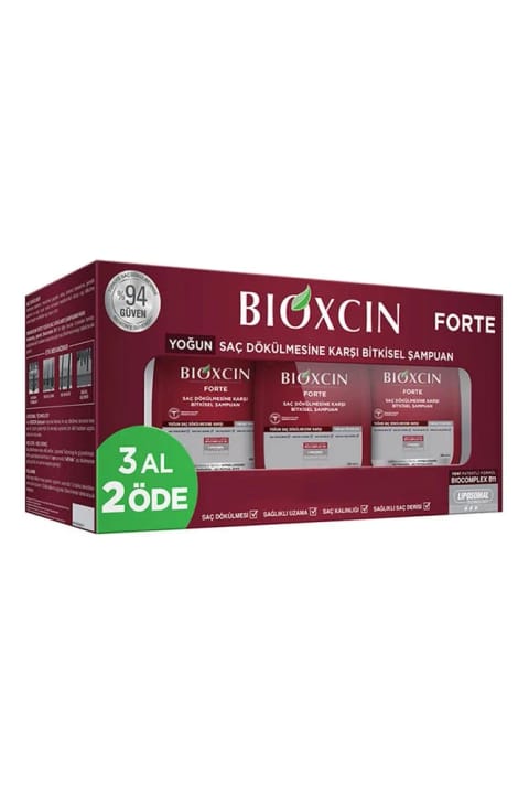 Bioxcin Forte شامپو ضد ریزش موی شدید برای همه انواع مو بستهٔ ۳ عددی
