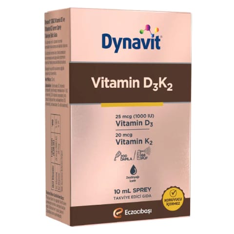 Dynavit اسپری ویتامین D3K2 با حجم 10 میلیلیتر