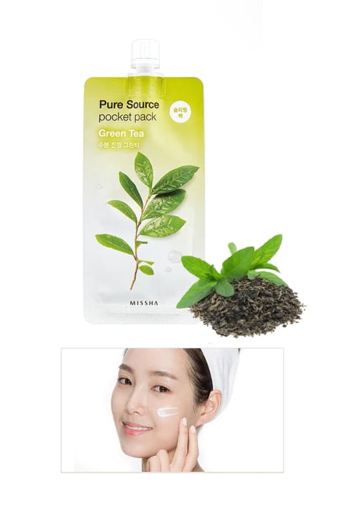 ماسک شب آبرسان Missha با عصاره چای سبز (بسته pockets)