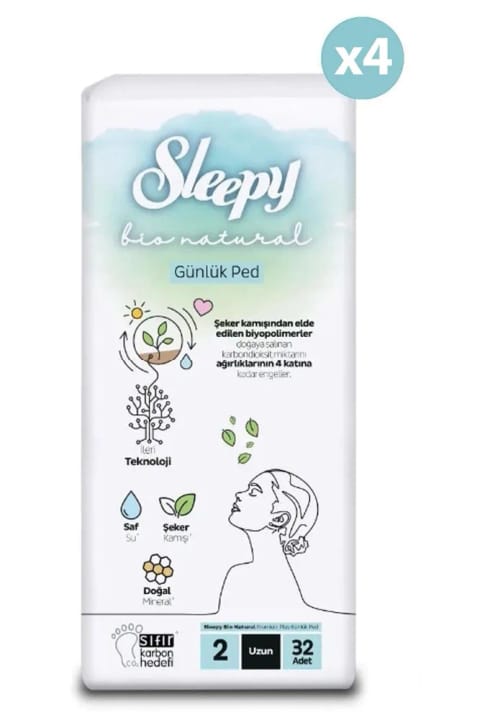Sleepy Bio Natural Premium Plus روزانه پد بلند ۱۲۸ عددی