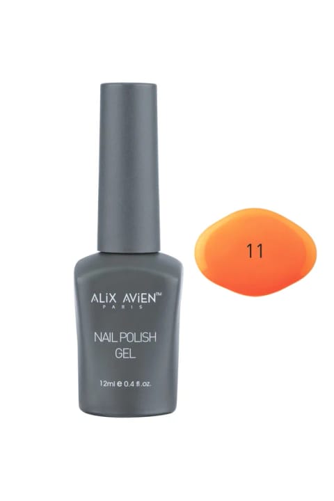 لاک ژلی دائمی نئون نارنجی Alix Avien UV مدل 11 - 12 میلیلیتر