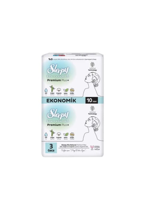 Sleepy bio natural سایز ۳ شبانه بسته ۱۰ عددی