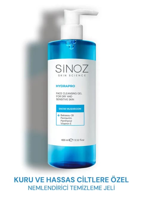 شوینده صورت مرطوب‌کننده SİNOZ Hydrapro برای پوست خشک و حساس