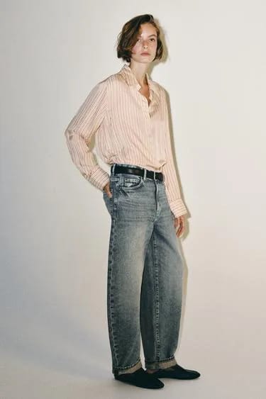 پیراهن ابریشمی راه‌راه ZW COLLECTION