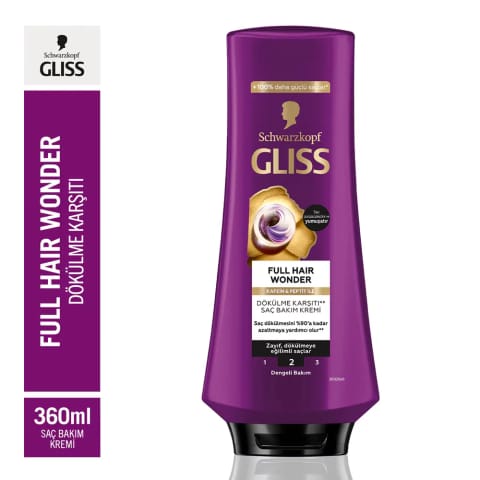 Gliss Full Hair Wonder کافئین و Peptide ضد ریزش مو نرم‌کننده مو 36...