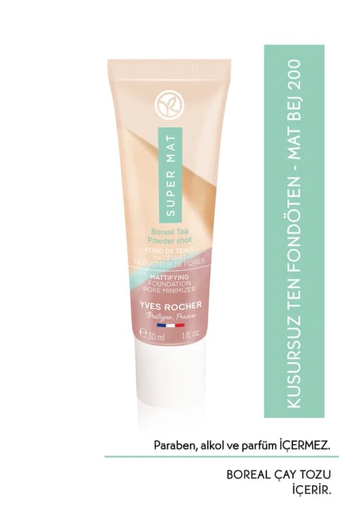 Yves Rocher فونداسیون مات پوست بینقص - 30 میلیلیتر - بژ 200