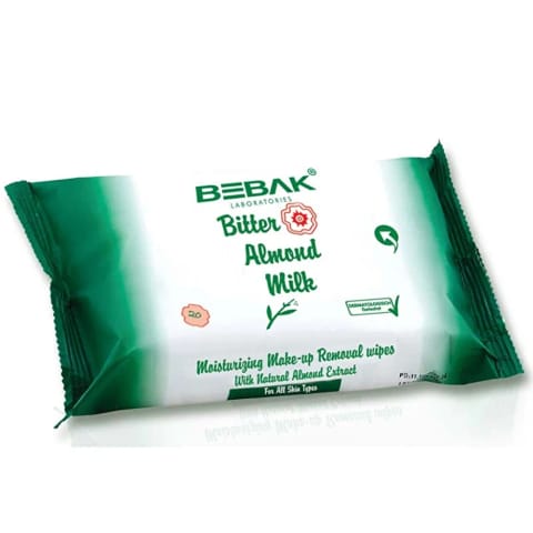Bebak دستمال پاککننده آرایش با شیر بادام تلخ ۲۰ عددی