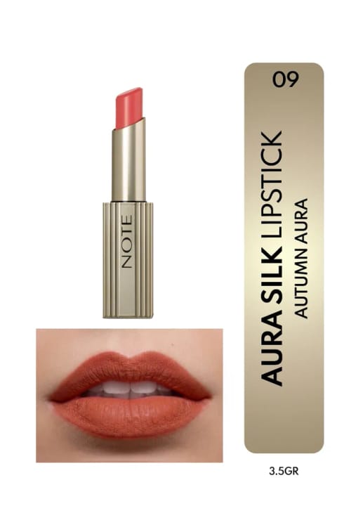رژ لب کرمی نیمهبراق NOTE Aura Silk شماره 09 Autumn Aura - مرجانی