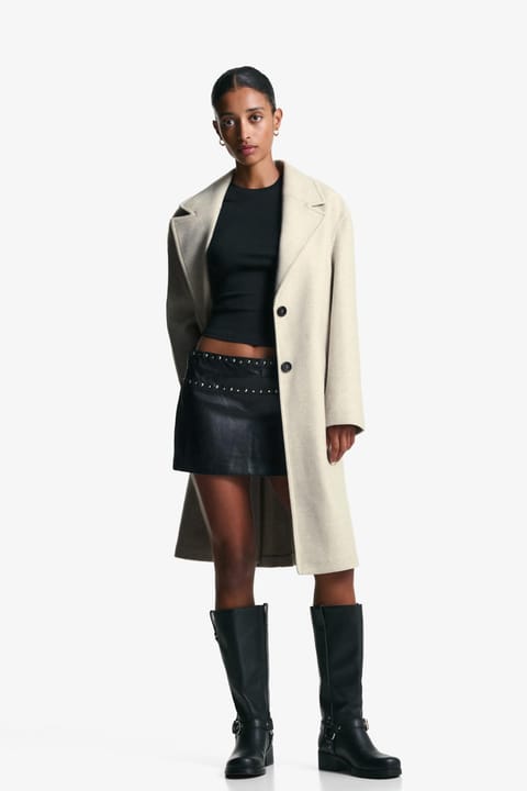 کاپشن بلند Bershka با بافت نرم