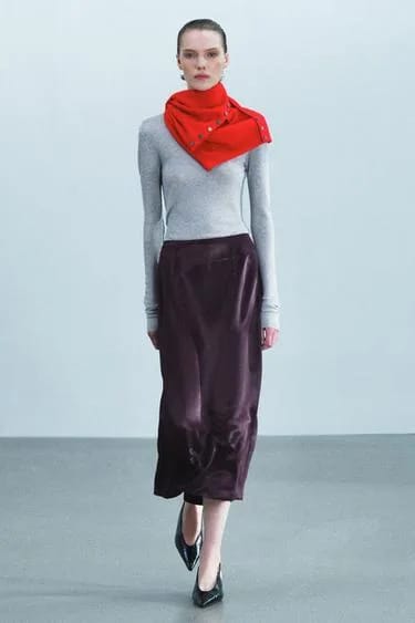 دامن صاف ساتن ZW COLLECTION