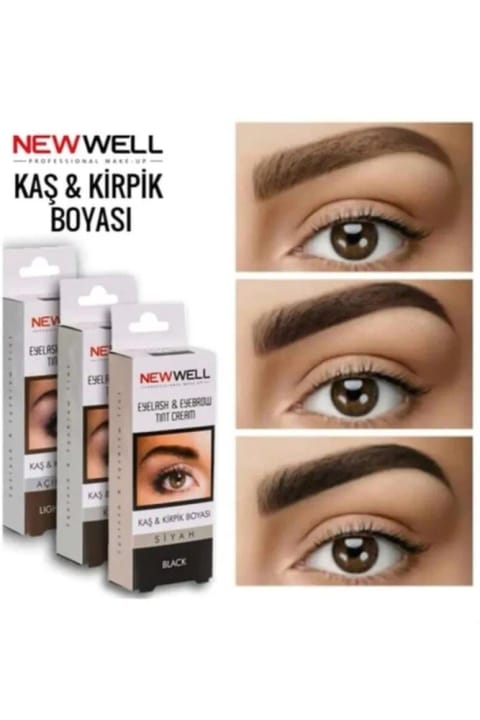 New Well رنگ ابرو و مژه قهوه‌ای