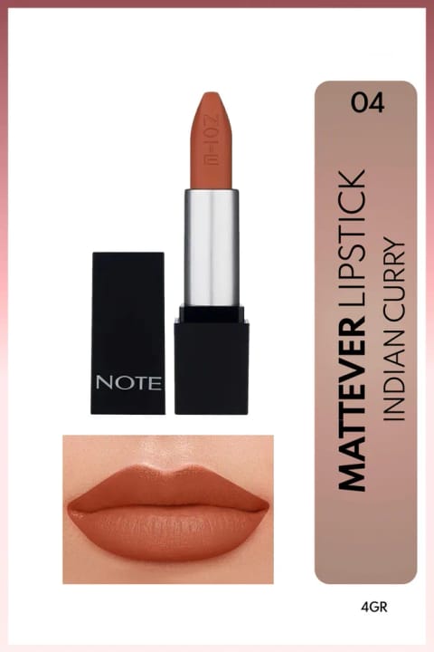 NOTE Mattever Lipstick رژ لب نیمه مات ساتن 04 Indian Curry - Nude