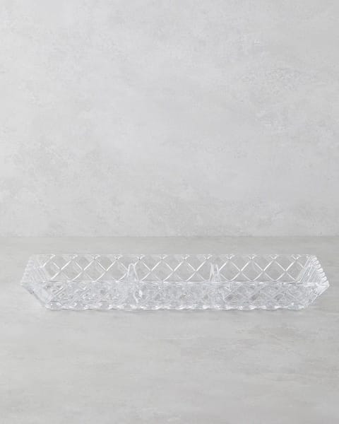 ظرف پذیرایی شیشه‌ای Crux 39.5×15×4 سانتی‌متر شفاف