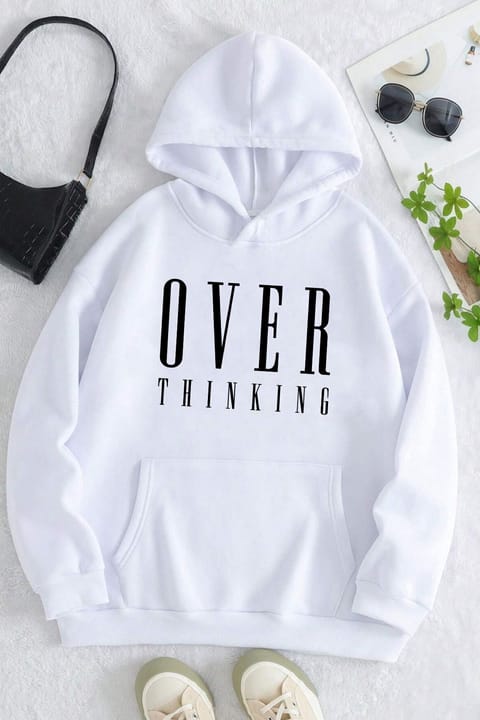 سویشرت اورسایز یونیسکس چاپ Over Thinking uyguntarz