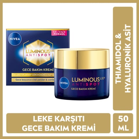 Nivea Luminous630 Thiamidol کرم شب ضدلک 50 میلی‌لیتر