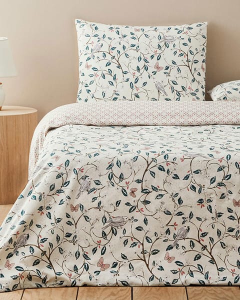 ست روپوش تخت یک نفره با ملحفه Ivy Blossom اتوکشی آسان بژ
