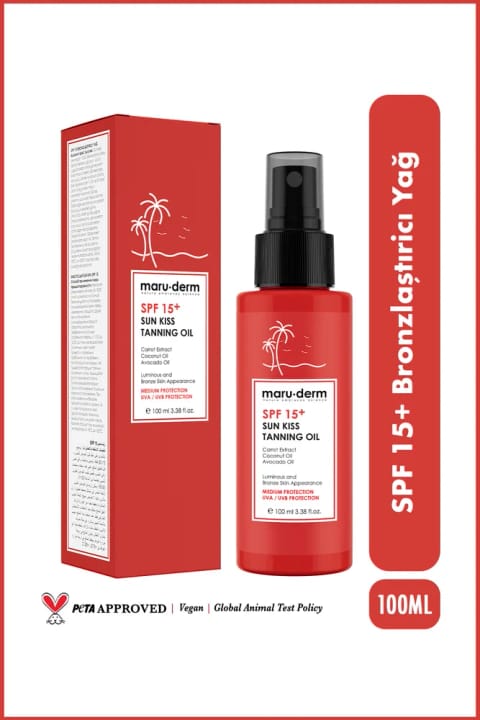 Maru.Derm روغن برنزهکننده SPF 15+ - Sun Kiss Tanning Oil 100 ML