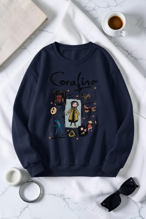 سویشرت یقه گرد چاپ Caroline یونیسکس uyguntarz
