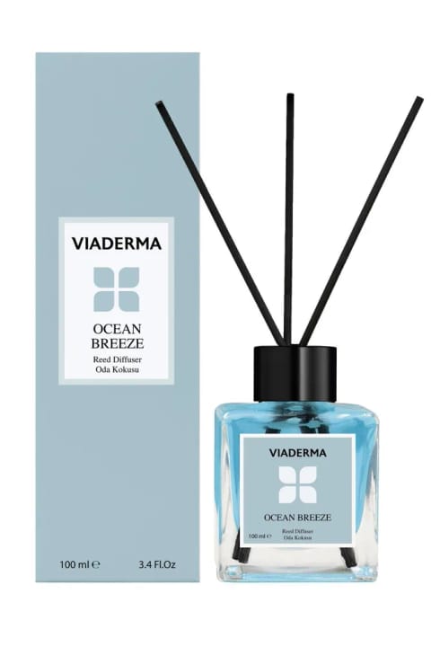 Viaderma معطر اتاق بطری مربع با چوب بامبو، بوی اقیانوس ۱۰۰ میلیلیتر