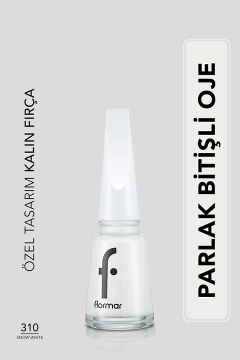 Flormar کلاسیک براق با پیگمنت بالا - لاک ناخن - 310 سفید برفی