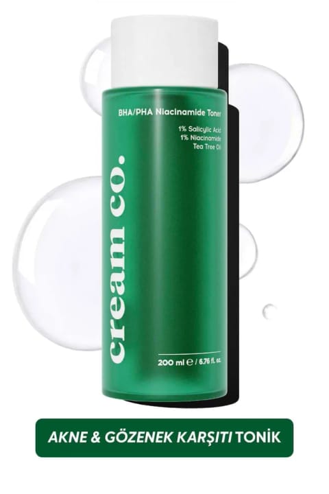 تونر ضد آکنه و سفتکننده منافذ Cream Co. با BHA، PHA و Niacinamide