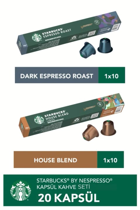 Starbucks ست کپسول قهوه سازگار با نسپرسو ۲۰ عددی – اسپرسو، House Blend