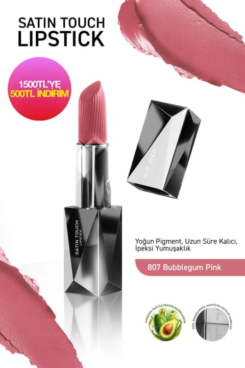 Alix Avien رژ لب نیمه مات بلند ماندگار مرطوب‌کننده با اثری صاف - ساتن — 807 Bubblegum Pink
