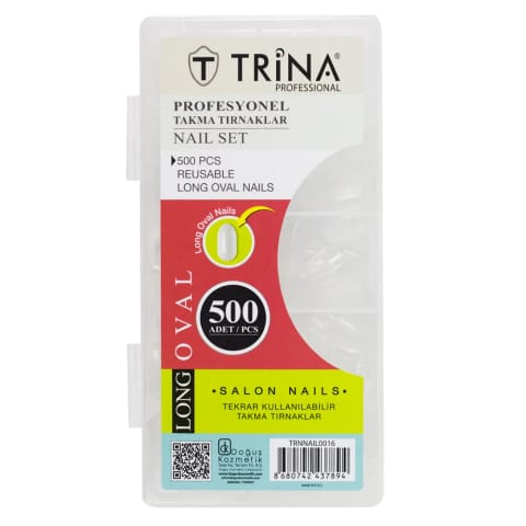 ناخن مصنوعی بلند بیضی Trina بسته ۵۰۰ عددی TRNNAIL0016