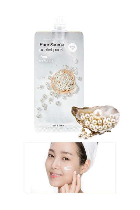 ماسک خواب روشن‌کننده و مرطوب‌کننده میسا با عصاره مروارید Pure Source Pocket