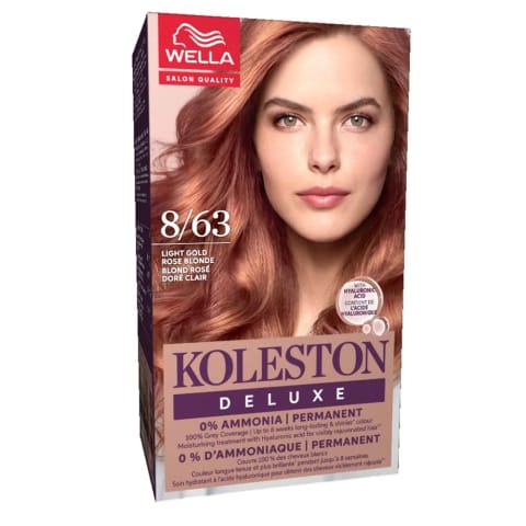Wella Koleston Deluxe بدون آمونیاک ست رنگ مو 8/63 بلوند رز طلایی روشن