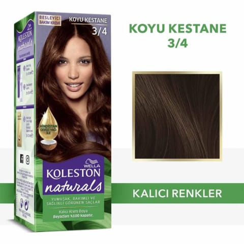 Wella Koleston Naturals رنگ مو 3/4 شاه بلوطی تیره