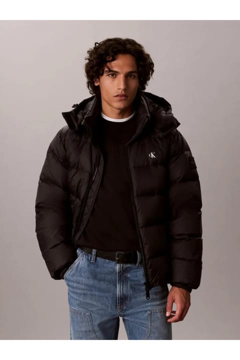 پالتو Calvin Klein مردانه رنگ مشکی با لوگو، مناسب مصرف روزانه