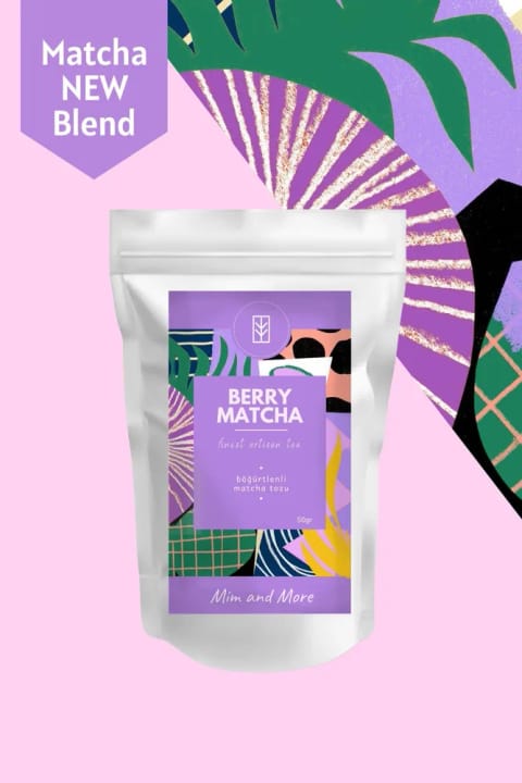 Mim and More Berry Matcha - ماچای بلوبری طعمدار، ۵۰ گرم